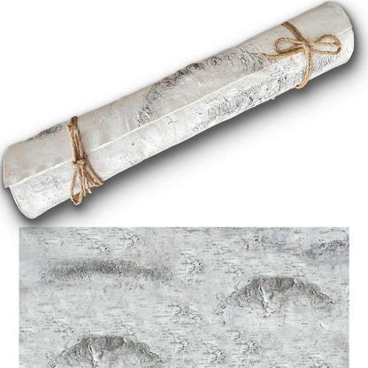 Artificial Birch Bark 3D Realistic Texture 78.7in*19.7in（10.8 Sq.ft）Silicone Material Faux Tree Bark Nature-Inspired DIY Design Eco-Friendly Home Deco Accentuating Natural Beauty （No glue included）