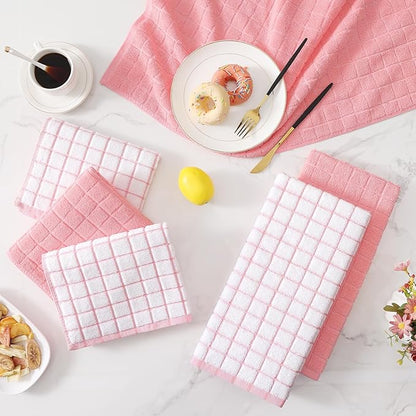 Homaxy Premium Cotton Kitchen Towels 16"x 28", Large Natural Ring Spun 390 GSM
