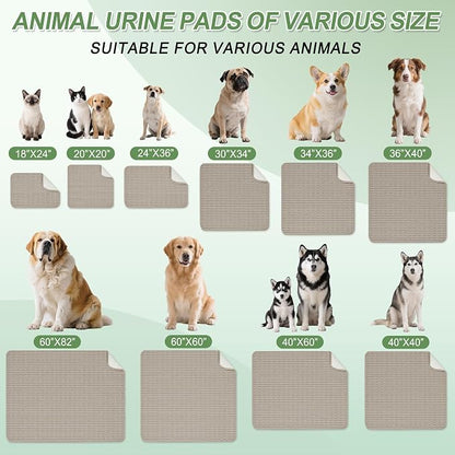 Washable Pee Pads for Dogs, Reusable Puppy Pads Dog Pads, Non-Slip Dog Pee Pads, Leakproof Pet Pee Pads Wee Wee Pads for Dogs. (Brown, 60"x60"(Pack of 1))