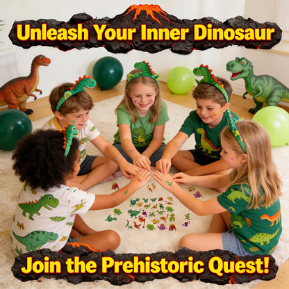Dinosaur Birthday Party Decorations for Boys - Complete Kids Dino Party Supplies with Backdrop, Tablecloth, Birthday Banner, Cake Toppers, Balloons Kit & Tattoo Stickers