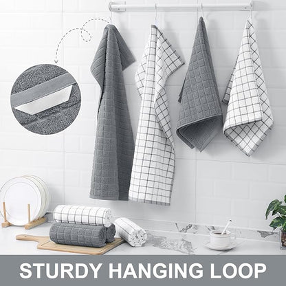 Homaxy Premium Cotton Kitchen Towels 16"x 28", Large Natural Ring Spun 390 GSM