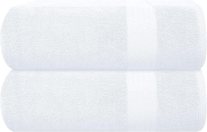 GLAMBURG Premium Cotton Oversized 2 Pack Bath Sheet 35x70-100% Pure Cotton