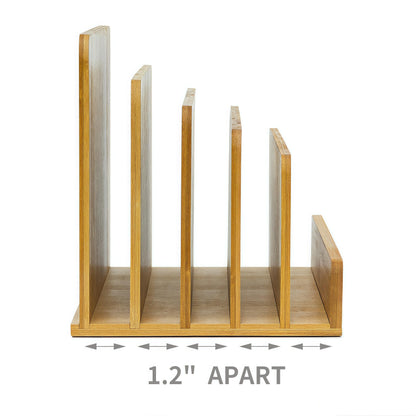 Klabelle Bamboo Mail Organizer - File Holder Sorter for Letter and Folder Document Storage, Envelope Organization with 5 Slots for Office Desk, Countertop, Home Bill