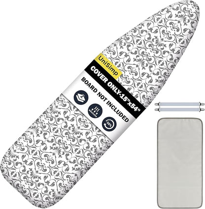 Ironing Board Cover and Pad 15"x54" Extra Thick Natural Cotton, Scorch and