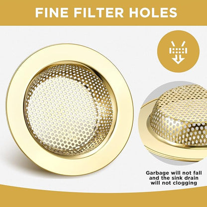 Retisee 2 Pcs Sink Strainer Stainless Steel Kitchen Sink Drain Strainer Basket