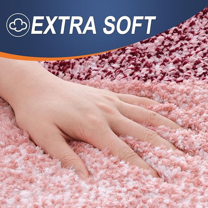 OLANLY Bathroom Runner Rugs Mat 70x24, Extra Soft Absorbent Microfiber Bath Rugs, Rubber Backing, Quick Dry, Washable Long Bath Mats for Bathroom Floor, Tub and Shower, Home Decor Accessories, Red