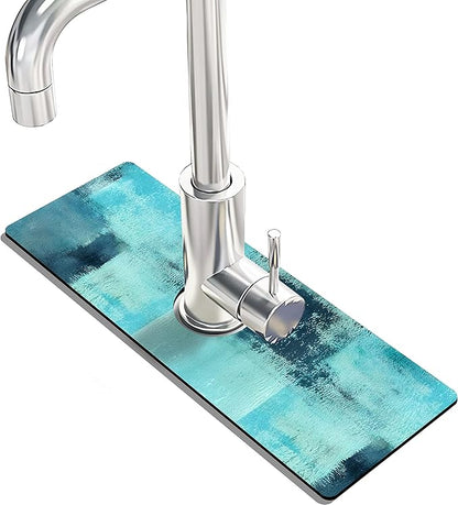 Kitchen Sink Splash Guard Faucet Mat -2 PC Super Absorbent Fast Drying Mat Sink
