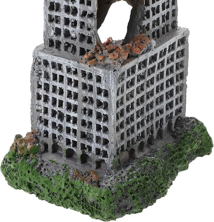 2pcs Aquarium Castle Decorations: Resin Urban Ruins - Fish Tank Rock Hideout - Antique City Building Ornament for Aquarium Backgrounds Fish Hideouts
