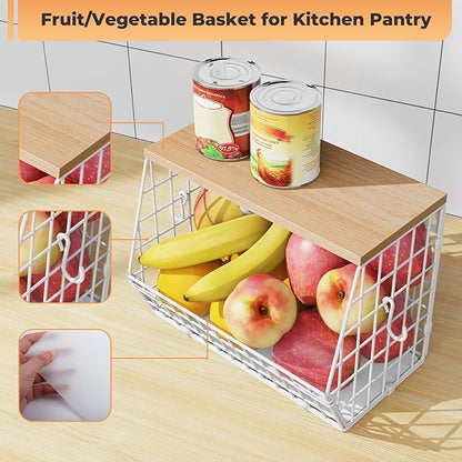 White Fruit Bowl Wire Basket Storage Pantry Fruit and Vegetable Storage Fruit