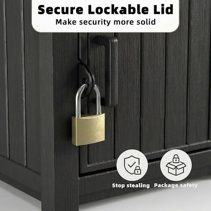 EFU Package Delivery Boxes for Outside, Lockable Anti-Theft Waterproof Delivery Boxes for Outside, Secure Parcel Drop Boxes for Porch & Curbside & House, Outdoor Package Box for Deliveries (Black)