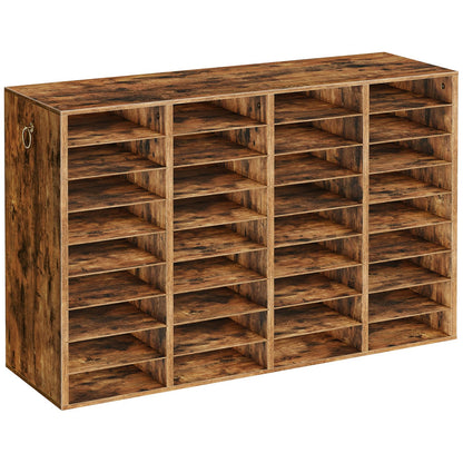 HOOBRO Wooden Literature Organizer, 36-Slot Mail Sorters, Removable Classroom Mailbox, Student Mailboxes for Classroom, Paper Storage Organizer, for Home, Office, Classroom, Rustic Brown FG36WF01