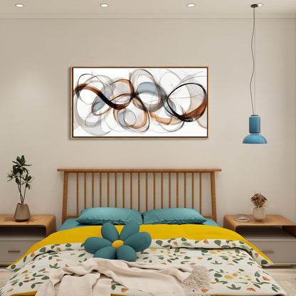 Textured Abstract Wall Art: Framed Canvas for Living Room,Office Decor - Large, Modern, Minimalist, Brown Painting - Kitchen, Family Wall Decor 24×48IN Wood Frame Dedroom Decorations