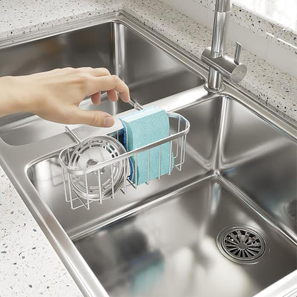SWTYMIKI Sponge Holder for Kitchen Sink, Movable Kitchen Sink Caddy