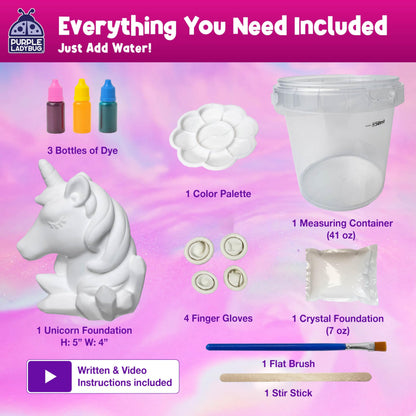 Crystal Growing Kit-Birthday Gifts for Kids Ages 4 5 6 7 8, Crystal Making Experiment for Girls, Grow Your Own Unicorn Crystal, STEM Kit for Girls, Fun Summer Vacation Science Activity for Kids