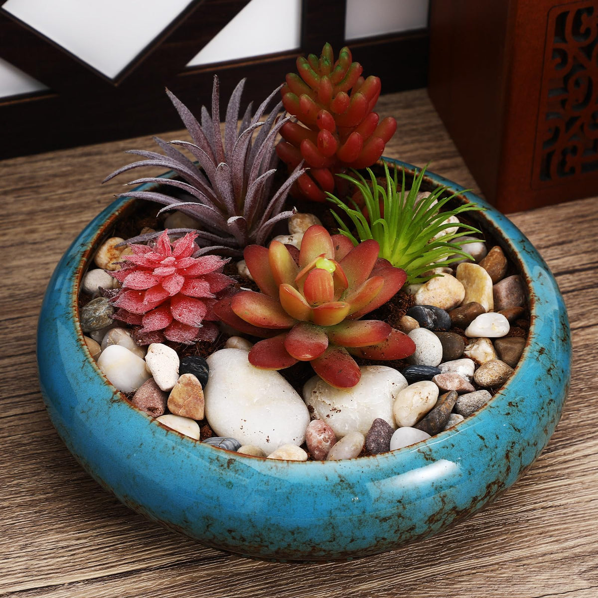 Toddmomy 2pcs Cute Flower Pot with Drainage Ceramic Succulent Planter Bowl Indoor Plant Pot Planter