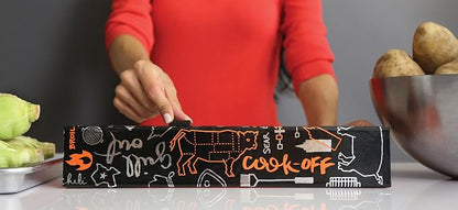ChicWrap BBQ Grill Refillable Foil Dispenser - One 12"x 30' Roll of Professional Grade Aluminum Foil - Reusable Dispenser w/Slide Cutter - Kosher Certified - Reduces Waste & Saves Money