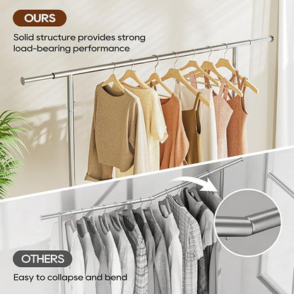 TigerParty Heavy Duty Clothes Rack,Load 600 LBS,Metal Garment Rack,Standing Rolling,Clothing Rack for Hanging Clothes,Portable Closet Wardrobe Rack for Bedroom Laundry Living Room