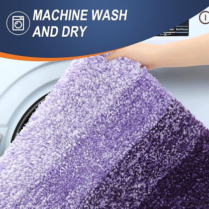 OLANLY Bathroom Runner Rugs Mat 59x20, Extra Soft Absorbent Microfiber Bath Rugs, Rubber Backing, Quick Dry, Washable Long Bath Mats for Bathroom Floor, Tub and Shower, Home Decor Accessories, Violet