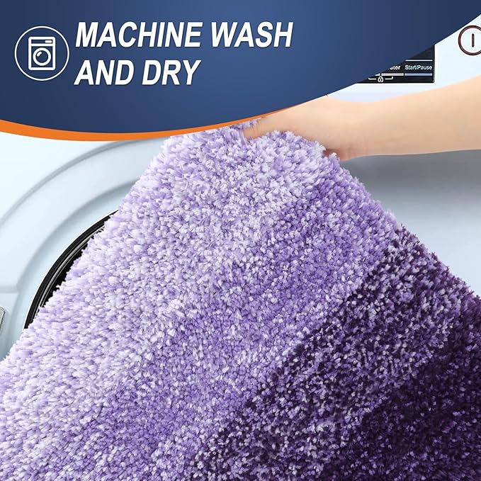 OLANLY Small Bathroom Rugs Mat 24x16, Extra Soft Absorbent Microfiber Bath Rugs, Rubber Backing, Quick Dry, Machine Washable Bath Mat for Bathroom Floor, Tub and Shower, Home Decor Accessories, Violet