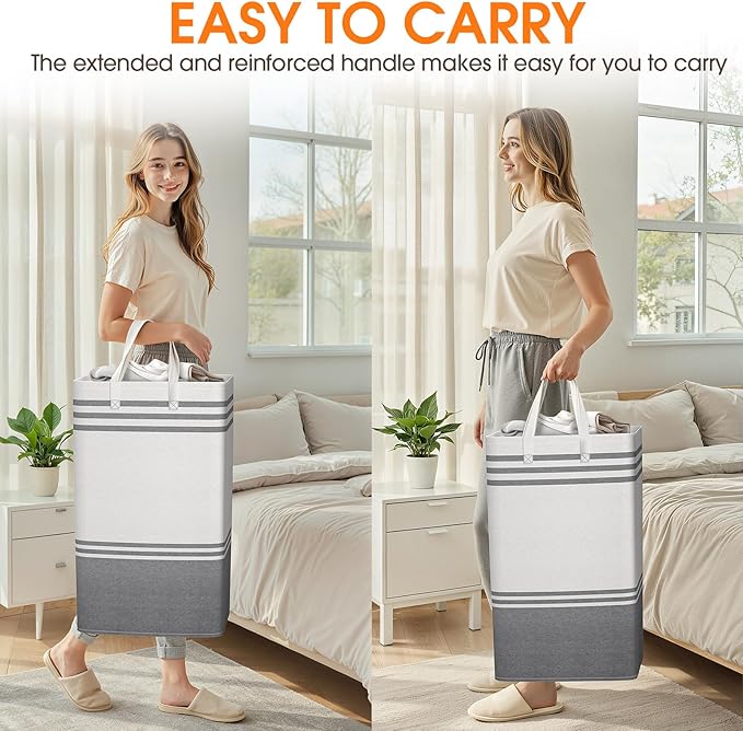 3 Pack Large Laundry Baskets, Laundry Hampers, Freestanding Waterproof