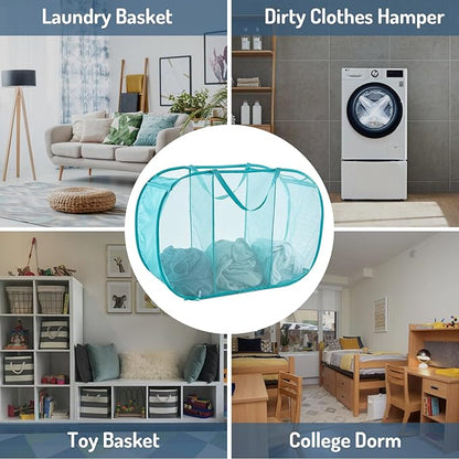 Seiritex Mesh Popup Laundry Hamper 3 Compartment Sortable Horizontal