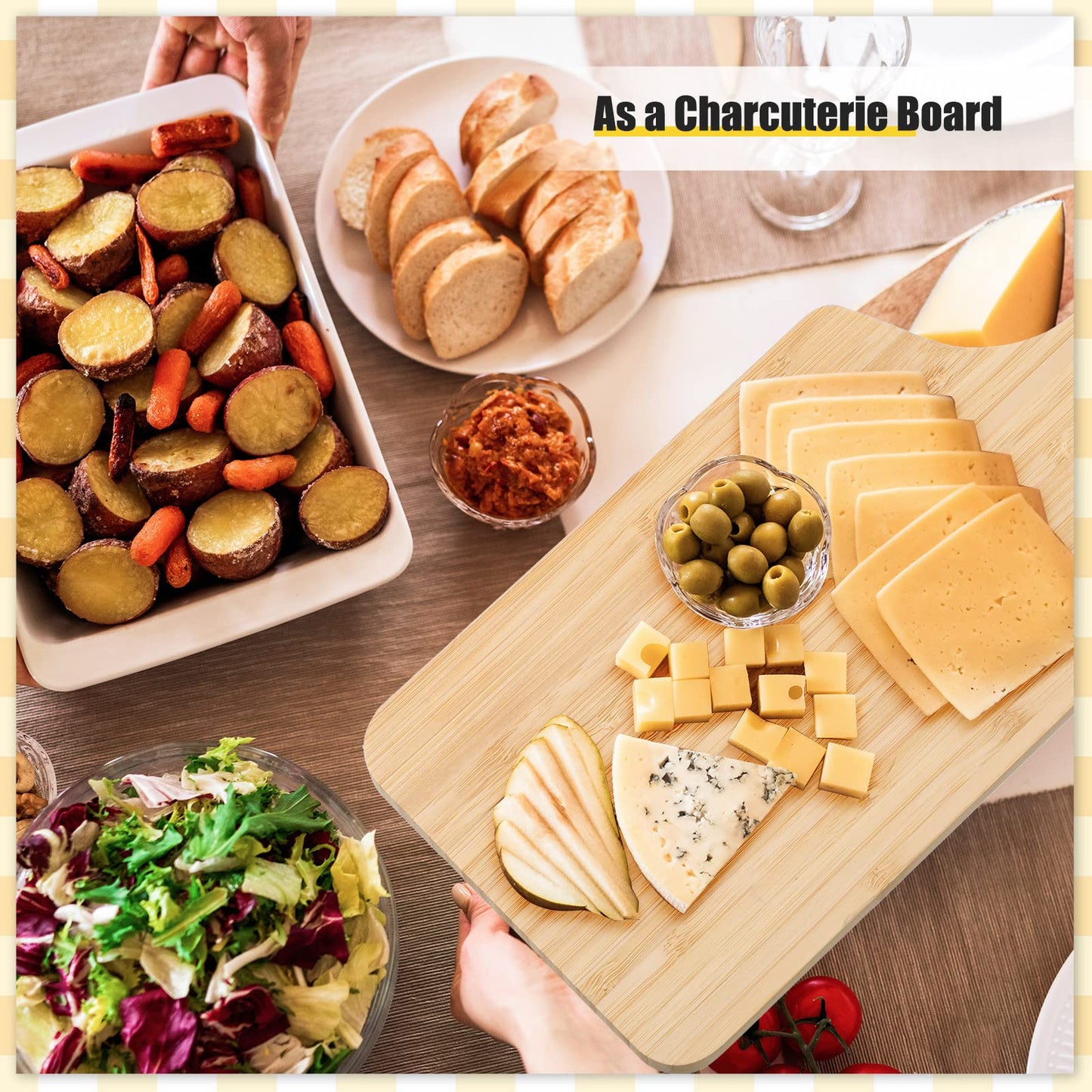 Patelai 12 Pack Thicken Bamboo Cutting Board Bulk, 11x5 Inch Acacia Wood Chopping Crafts Customized Laser Engraving Serving Charcuterie Boards Mother's Day Housewarming Gift,0.60" Thick (Bamboo Wood)