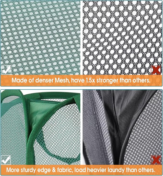 Durable Collapsible Laundry Baskets, Tear-resistant Pop Up Hamper