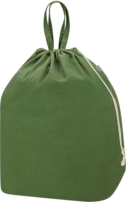 Canvas Laundry Bags with Handles & Rectangular Base, Washable Cotton Drawstring