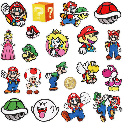 Iron on Patches,20 Pieces Embroidered Applique Patches,Sew On Iron on Patches Fabric Repair Patche Cute Cartoon Anime Patch for Kids Adult Clothes Jeans Jackets Hats Shoes Backpacks