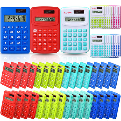 Yunsailing 48 Pcs Pocket Calculators Bulk Mini 8 Digit Handheld Calculator Small Basic Standard Calculator for Students Kids Teachers School Desktop Home Office, 3 Designs (Classic)
