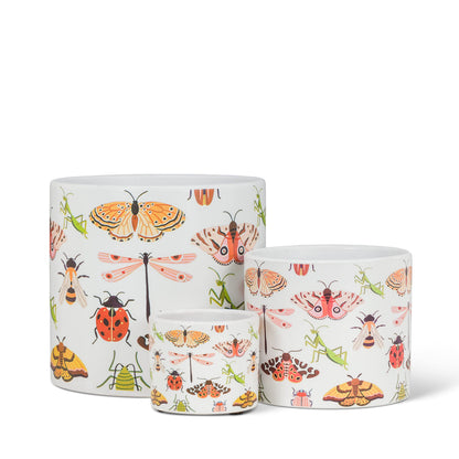 Abbott Collection Large Allover Bugs Planter-6.5" D
