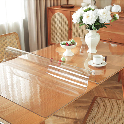 OstepDecor Clear Table Cover Protector 38 x 72 Inch, 1.5mm Thick Plastic Table Cover, Dining Table Protector Pad, Waterproof & Easy Cleaning PVC Desk Mat for Dresser, Coffee & Kitchen Wooden Tabletop