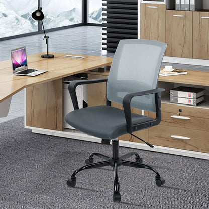 CLATINA Ergonomic Office Desk Chair - Mesh Office Chair with Adjustable Lumbar Support, Rolling Comfortable Computer Task Chairs with Arms for Home Conference-Gray, 2 Pack