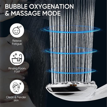 Cobbe 8-Setting Handheld Shower Head Bathroom Showerhead Set - Detachable Shower Heads with 5ft Stainless Steel Hose and Brass Swivel Bracket (Chrome)