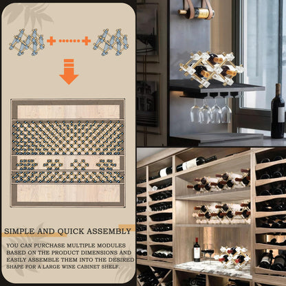 MAUYAR Countertop Bar Liquor Wine Bottle Holder Display Shelf, Wine Rack Organizer Storage Pantry Cabinet for Kitchen Decor