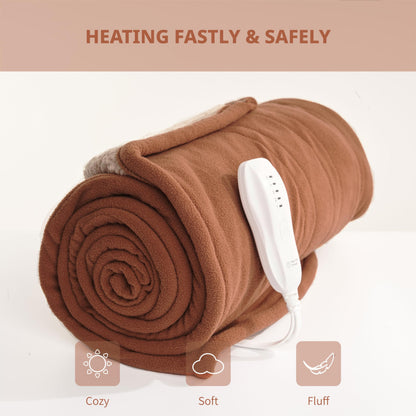 Heated Blanket-Electric Blanket,50"x60" Soft Heated Throw Blanket with 5 Heating Levels & 3 Hours auto-Off,Over-Heat Protection Fast-Heating,Machine Washable（Purple）
