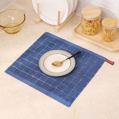Mordimy 100% Cotton Terry Dish Cloths, Soft and Absorbent Checkered Dish Towels