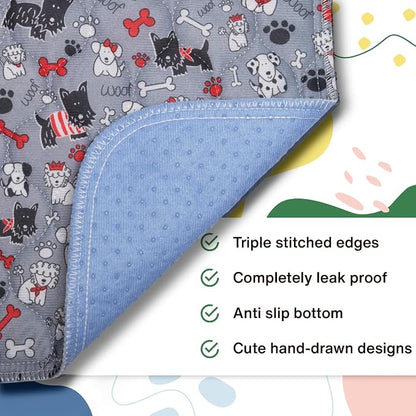 Caldwell's Pet Supply Co. 24x36 Washable Pee Pads for Dogs, Reusable Puppy Potty Mat, Whelping Rug, Waterproof Rug for Dog, Medium (Set of 2)