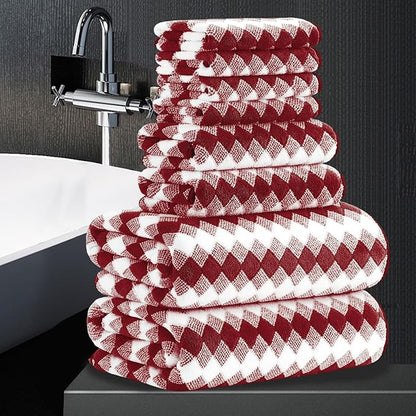 8 Piece Bathroom Towel Set |2 Oversized Bath Towels, 2 Hand Towels, 4
