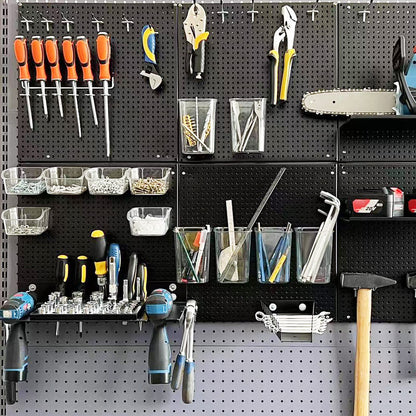 Daanxw 248PCS Pegboard Accessories Organizer Kit,1/8 and 1/4 inch Pegboard Hooks Assortment, Pegboard Bins, Metal Hooks for Hanging Storage (Transparent)