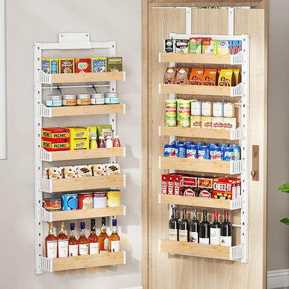 6-Tier Over The Door Pantry Organizer, Heavy-Duty Metal Wall Mount or Hanging