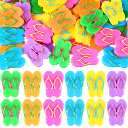 Briwooody 60 Pcs Resin Flip Flop Hawaii Decor Flat Back Cabochons Miniature Charms Mini Hawaii for Jewelry Making Scrapbooking Embellishments Cellphone Case Crafts