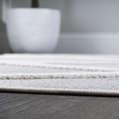 JONATHAN Y Diamond Trellis Indoor Outdoor Runner Rug 2X8 Ivory, Salines for Backyard, Patio, Porch, Easy-Cleaning, High Traffic, Pet-Friendly, Non-Shedding (IBZ101D-28)