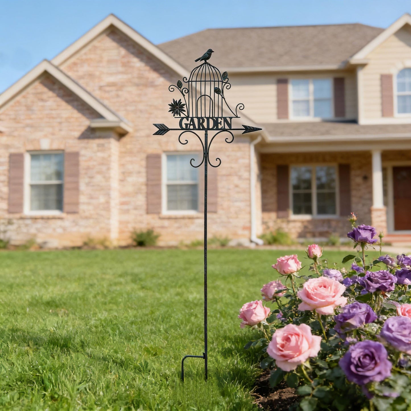 Decorative Garden Stakes，Metal Garden Sign for Outdoor Lawn Backyard Porch Pathway Decor