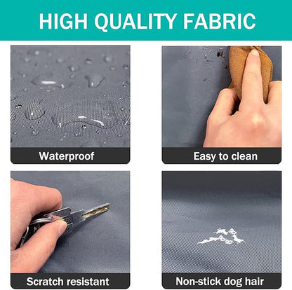Dog Bed Cover,Waterproof Tough Plastic DIY Pet Bed Cover,Non Stick Hair Easy to Clean Rectangular Fillable Dog Bed Covers with Zipper(Dark Grey,36" L x 27" W x 4" Th,Cover Only)