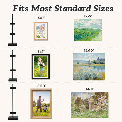 Donghome 18” Black Steel Adjustable Tabletop Easel Stand,Picture Frame Holder Stand for Display,Art Easel Photo Stands for Sign,Plates,Painting,Artwork,Poster,Books