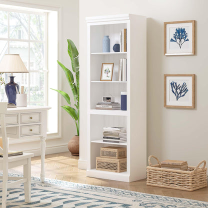 Spirich 5 Tier White Bookshelf, Tall Bookshelf with Storage, Open Wooden Book Shelf, Modern Large Bookcase for Living Room, Home Office, Dinning Room