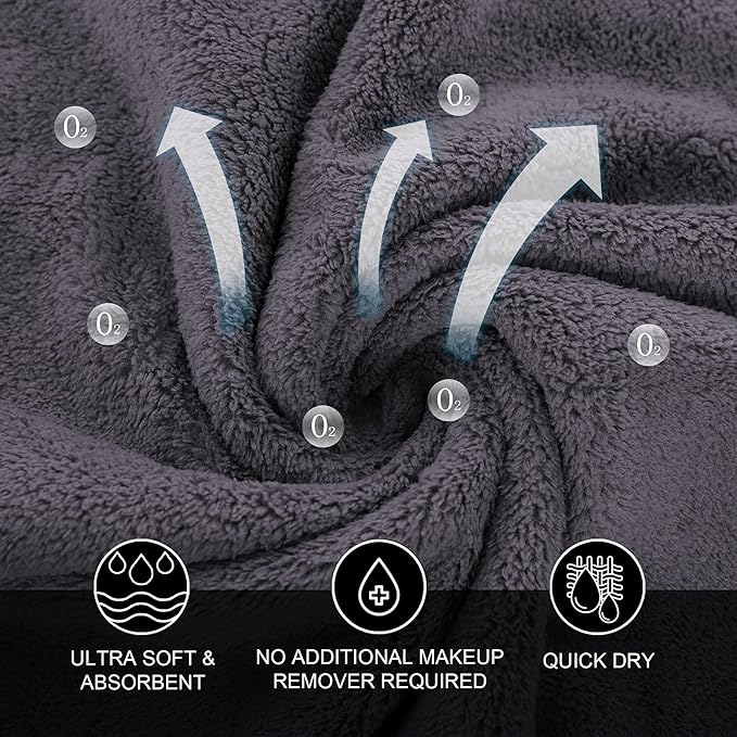 MOONQUEEN Microfiber Facial Cloths Fast Drying Washcloth 12 Pack