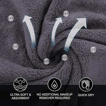 MOONQUEEN Microfiber Facial Cloths Fast Drying Washcloth 12 Pack