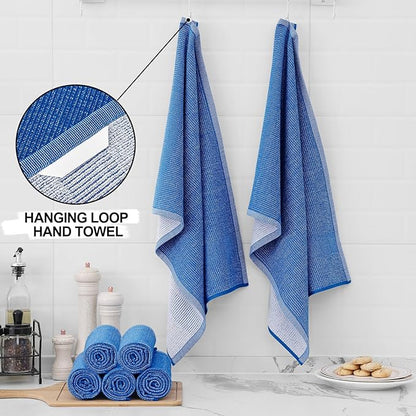 Homaxy Premium Kitchen Towels, Large Cotton Kitchen Hand Towels, Flat and Terry